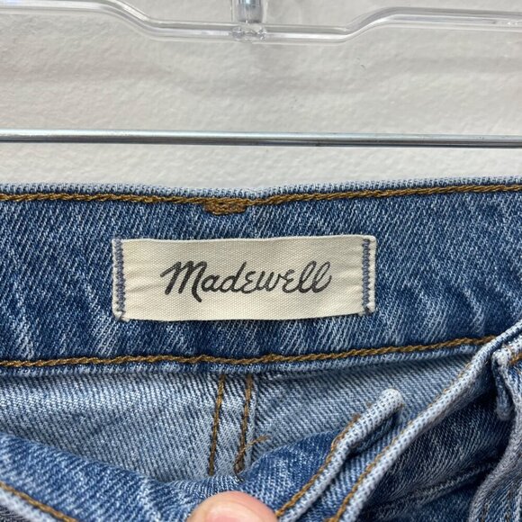 Madewell Womens High-Rise Distressed Hem Straight Leg Jeans Size 27 Cotton Denim - Picture 6 of 10